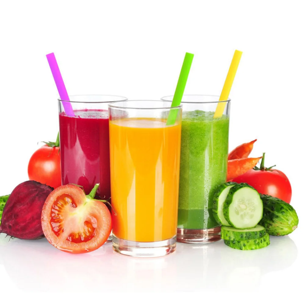 6 шт Силиконовая соломенная цветная мягкая многоразовая соковая солома с