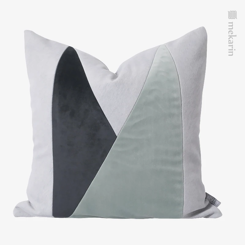 

European style pillow simple modern sofa decoration pillow living room bedroom bed cushion hotel winery package grey green Mosai