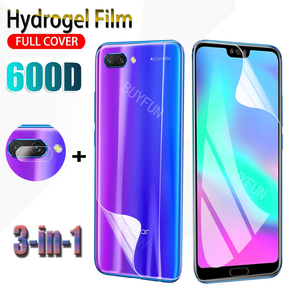 Гидрогелевая пленка 3 в 1 для Huawei Honor 10 10i Lite 20 pro 20s 20i 20S защитная задней панели