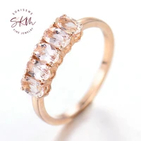 skm trendy morganite rings for women vintage 14k 18k rose gold engagement rings designer promise luxury fine jewelry