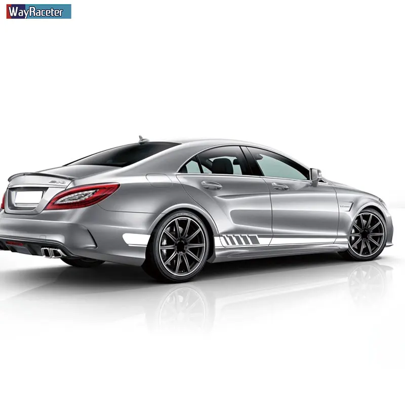Наклейка на юбку в полоску сбоку для Mercedes Benz CLS Class W219 C219 W218 C218 X218 C257 CLS63 AMG|Наклейки