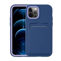 for iphone 11 pro 11 pro max 12 12 pro 12 pro max dual color card holder anti fall shell protection mobile phone case