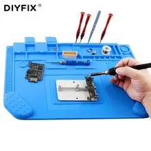 Mobile Phone Repair Heat Insulation Silcone Pad With Wristband For Soldering Station Hot Air Gun With Magnetic Parts Storage Pad