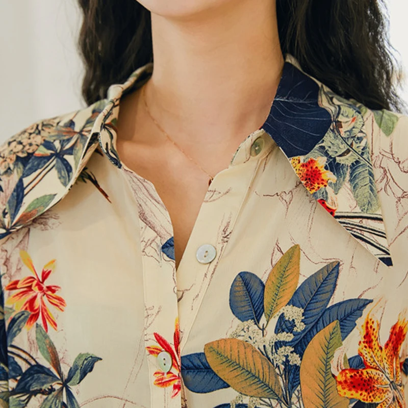 2019 женская шифоновая блуза с длинными рукавами в стиле Харадзюку гавайским