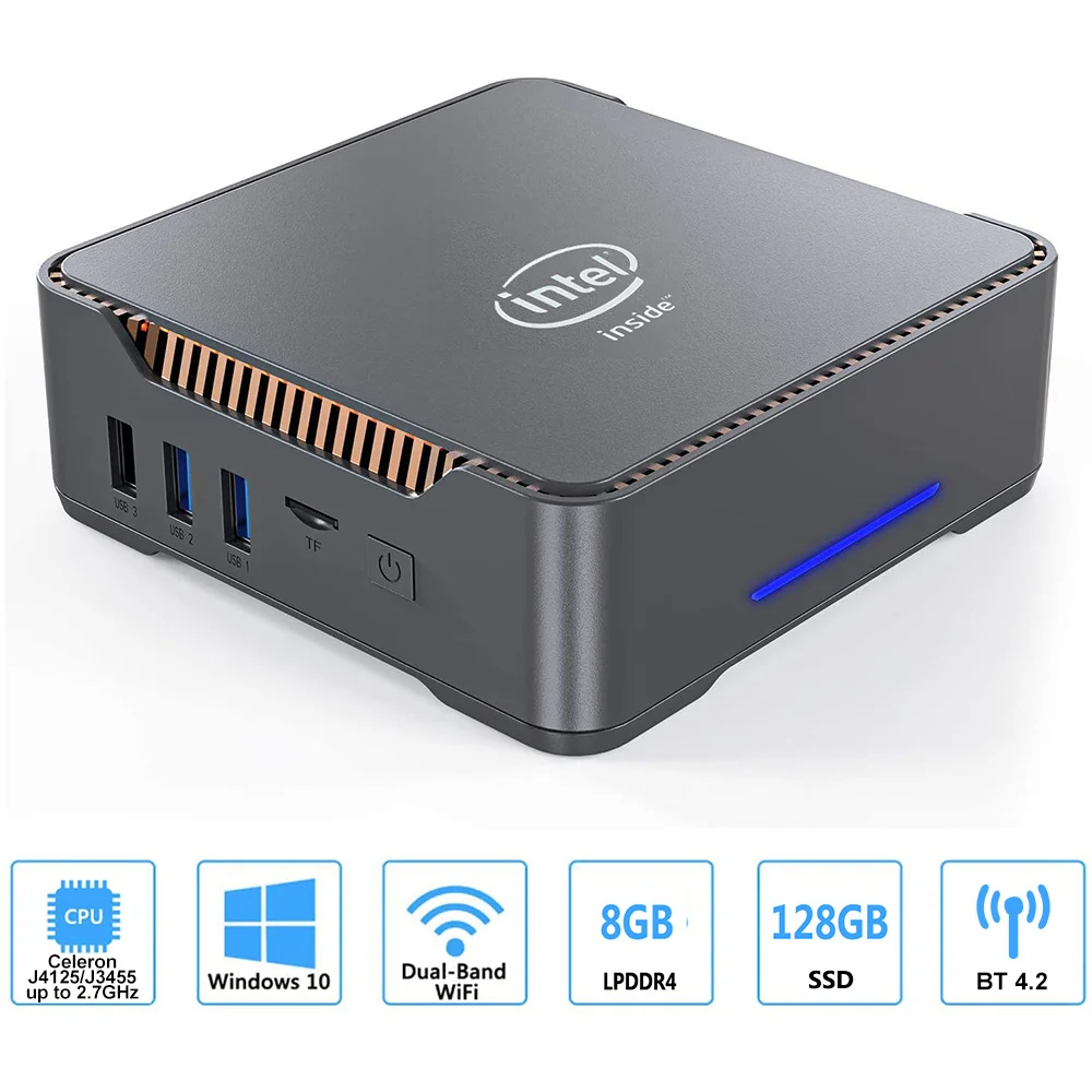 Мини ПК VONTAR GK3V AK3V Intel Celeron J4125 J3455 четырехъядерный DDR4 8 ГБ 128 Windows 10 настольный