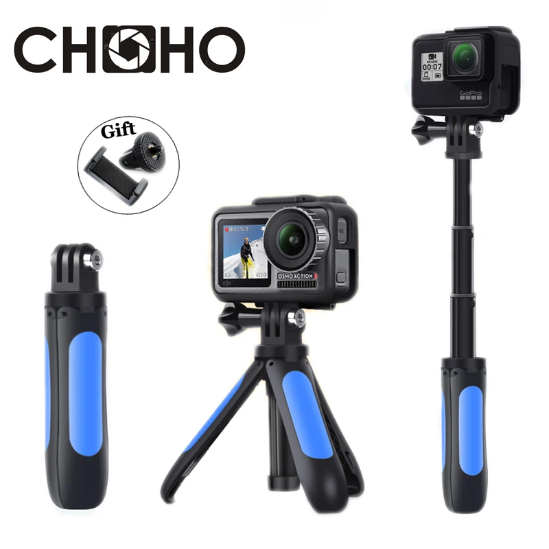 

for Gopro Hero Extendable Handle Tripod Pocket Pole Mini Selfie Stick + Phone Holder Vlog YouTube for Go Pro DJI OSMO Xiaomi yi