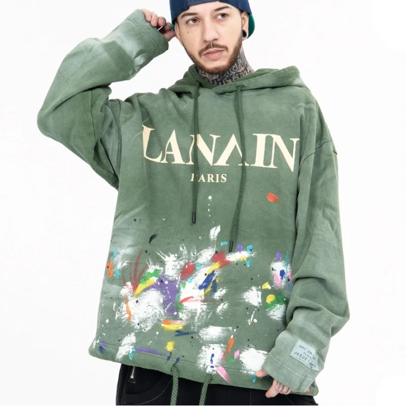 

GTDOM 2021 Autumn Winter New Graffiti Print Hoodie Cotton Blended Loose Casual Long Sleeve Comfortable Couple Clothes