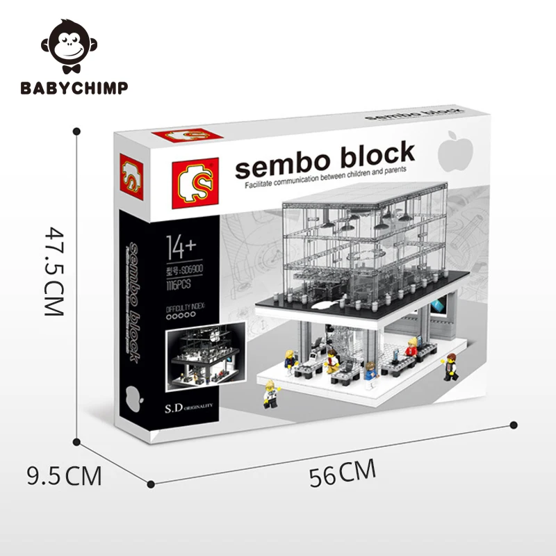 Creator City светодиодный набор строительных блоков Apple Store Street View классические