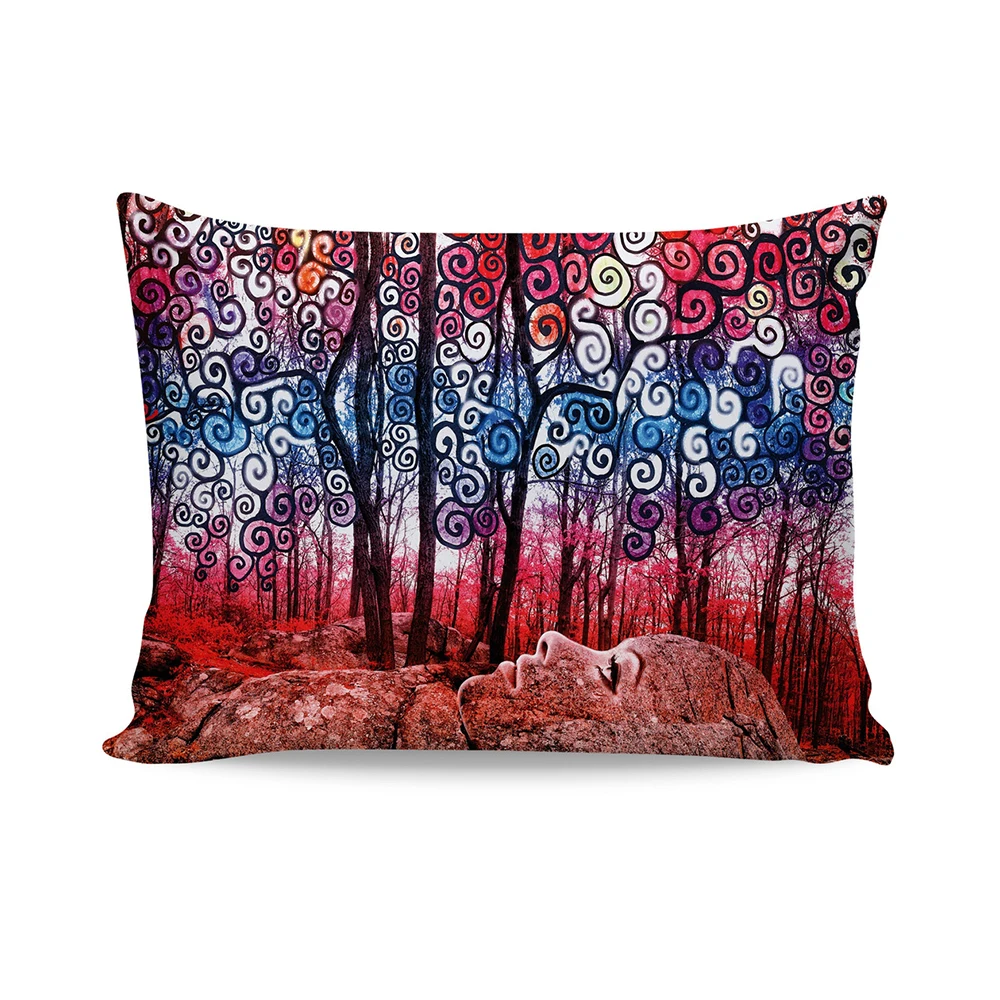 

Scribble Forest 3d printed Pillow Case Polyester Decorative Pillowcases Throw Pillow Cover