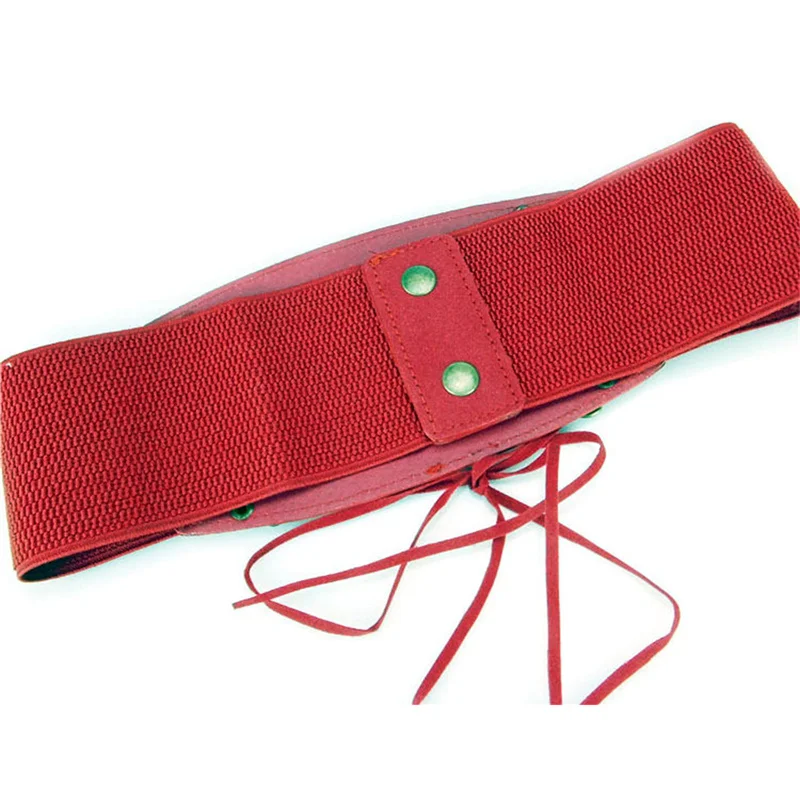 

Popular Cummerbunds Elastic Women's Bow Rope Trench Velvet Rivet Tassel Wide Cummerbund Vintage Waist Belt Female Lady Wide Belt