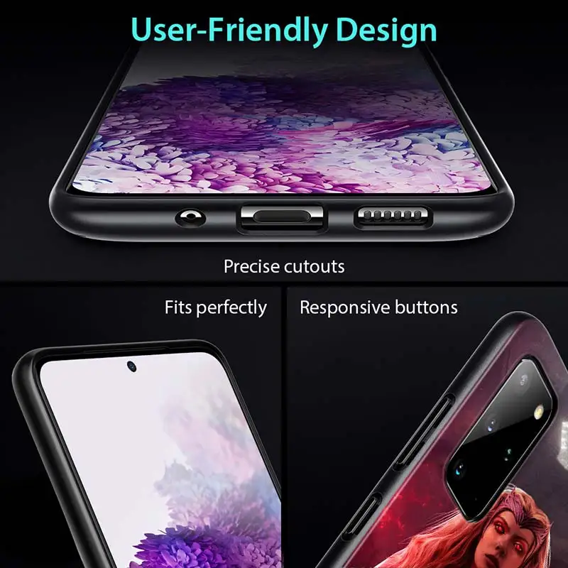 

Scarlet Witch Marvel for Samsung S20 FE Ultra Plus A91 A81 A71 A51 A41 A31 A21S A72 A52 A42 A02S Soft Black Phone Case