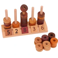wooden stacking counting rings block math arithmetic learning education kids toy