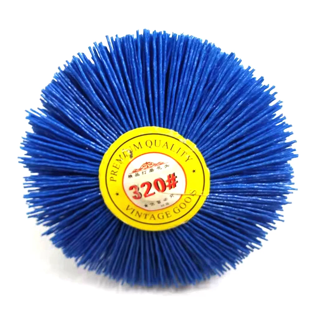 

Blue Abrasive DuPont Nylon Material Wood Thuja Redwood Root Relief Polishing Wheel Grinding Head Wear-resistant Brush