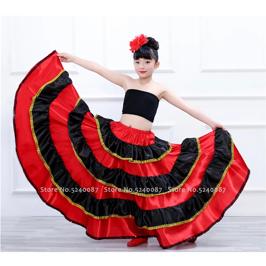 Детские костюмы на Хэллоуин для девочек Испанские танца живота детские красные