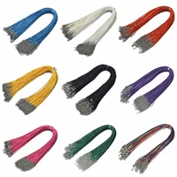 all match 9 colors leather cord wax rope chain diy necklace 45cm5cm extension link chain lobster clasp necklace jewelry making