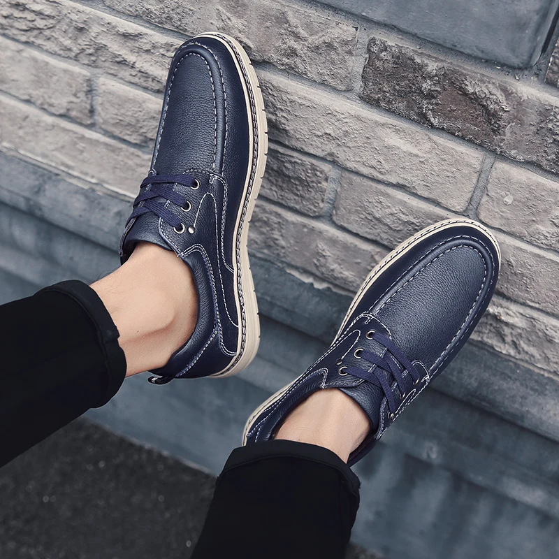 Лидер продаж мужские туфли из натуральной кожи на плоской подошве туфли-оксфорды