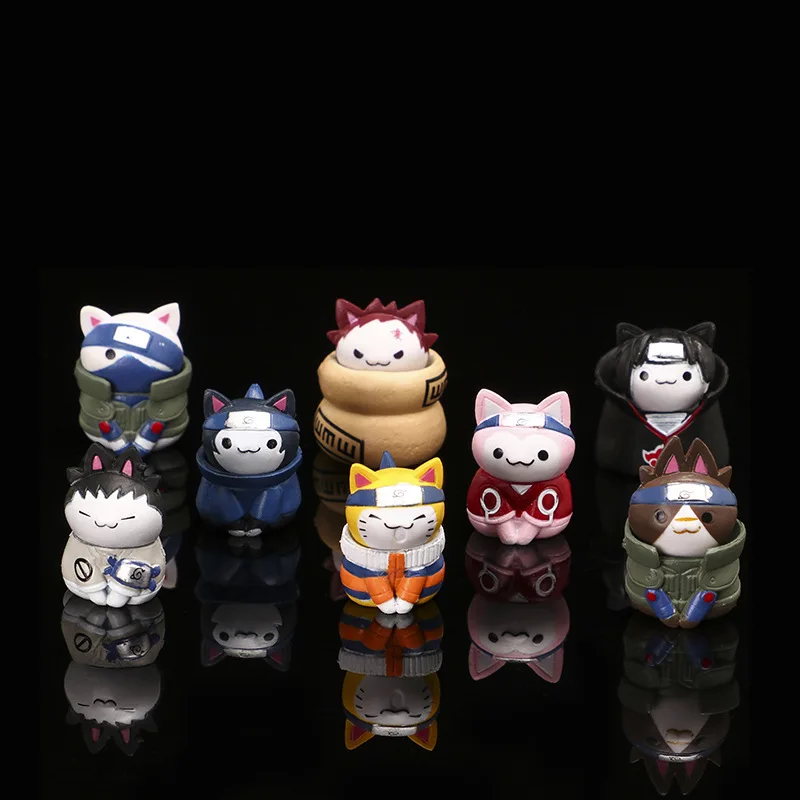 

1pcs 3cm Anime Naruto Action Figures Toys Uzumaki Kakashi Gaara Sasuke Itachi Collection Model Kawaii Cat Doll Kids Toys