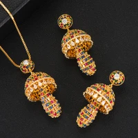 jimbora new luxury noble tassel pendant necklace earrings for women wedding bridal crystal dubai party wedding jewelry 2022