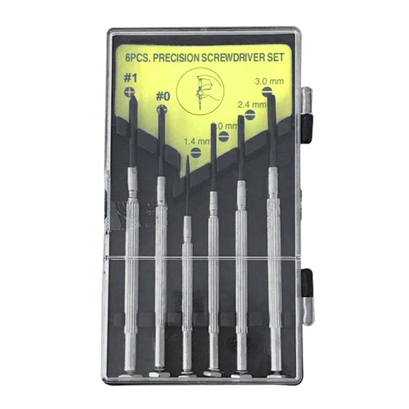 6Pcs Precision Mini Screwdriver Set For Watch Glasses Repair A3 Steel Nickel Plated Multifunction Protable Kit New | Инструменты