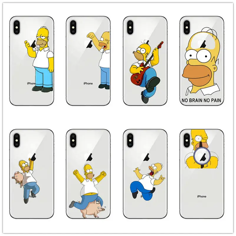 Чехол для телефона Homer J. Simpson для iPhone 5S, SE 6 6s 7 8 P PLUS X XR XS MAX Милый Забавный модный силиконовый чехол для телефона с рисунком