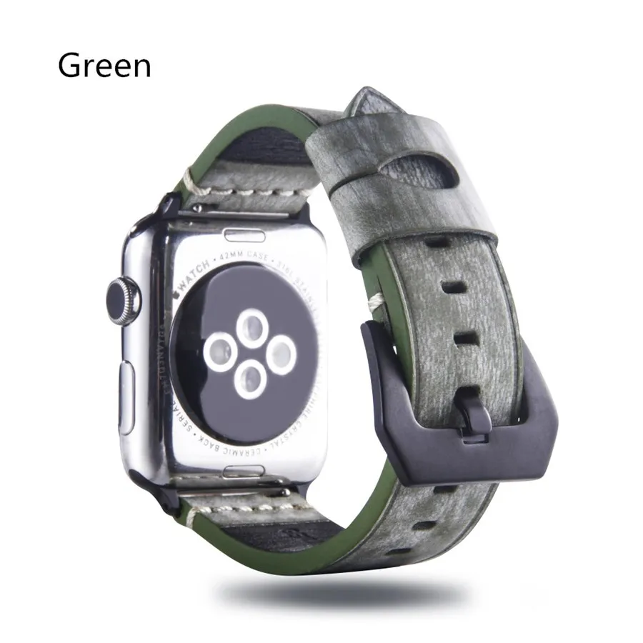 Матовые кожаные ремешки для Apple Watch 38 42 мм ремешок Пряжка винтажные Ремешки