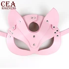 Розовая Женская пикантная маска кошки женские модные полумаски для глаз маска для карнавала вечевечерние Ушная маска Фетиш маскарадный кожаный реквизит маска