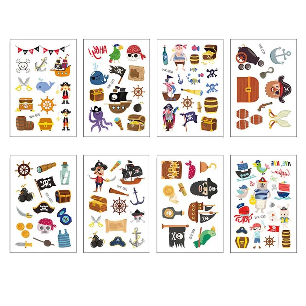 8 шт. изысканный Прочный 3D мультфильм нетоксичный портативный стикер татуировки