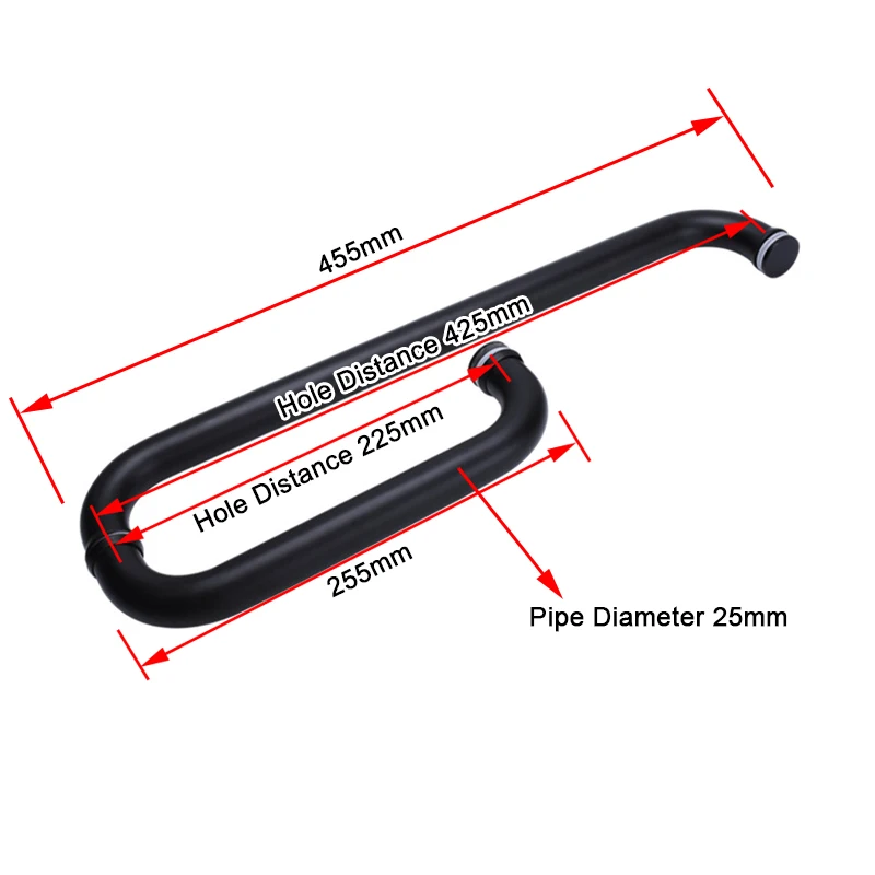 Высококачественные стеклянные дверные ручки для душа из нержавеющей стали 304 г.