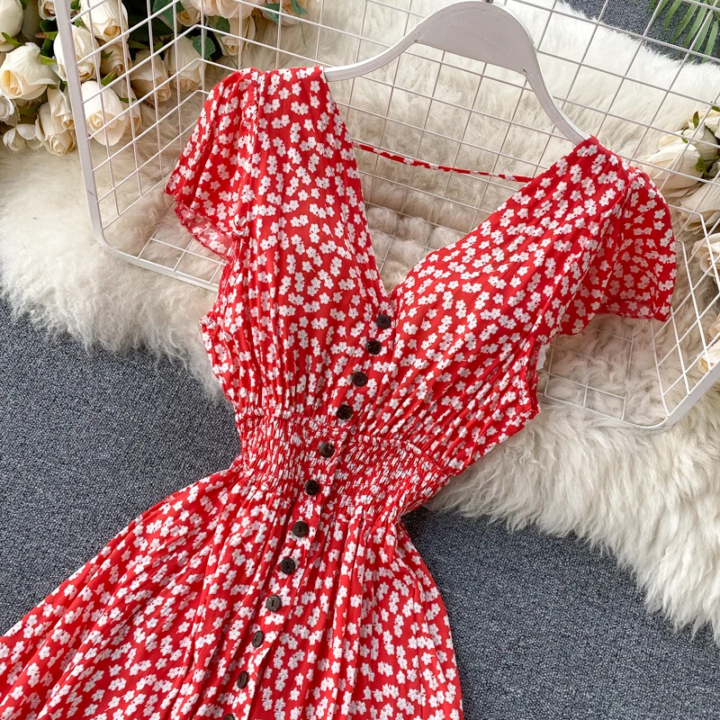 Платье женское шифоновое с коротким рукавом асимметричное открытой спиной