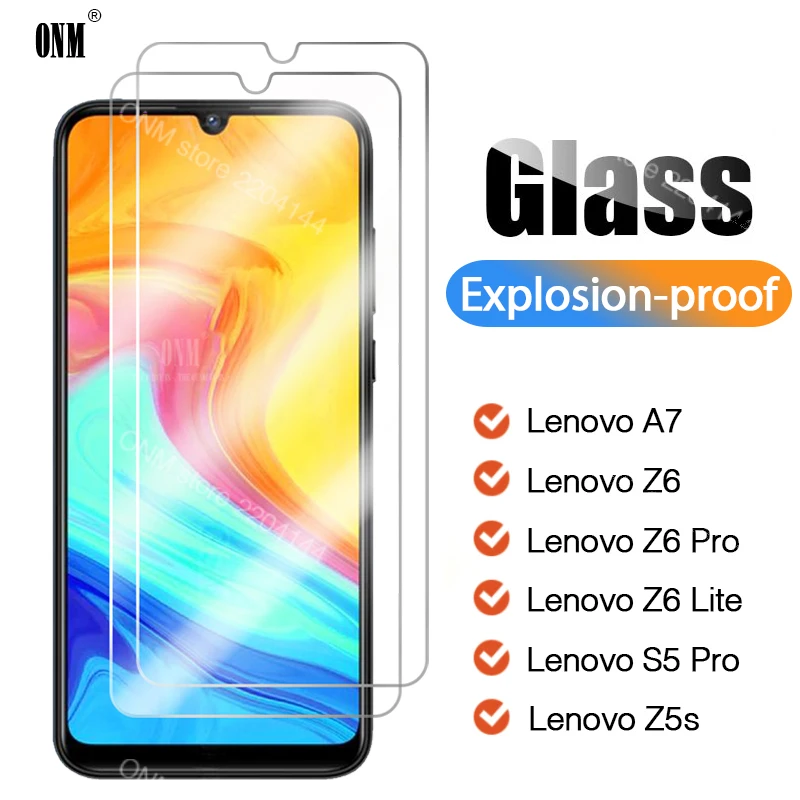 

2Pcs Tempered Glass For Lenovo A7 Z6 Pro Screen Protector For Lenovo A7 Z6 Lite S5 Pro Z5s Protective Glass Film