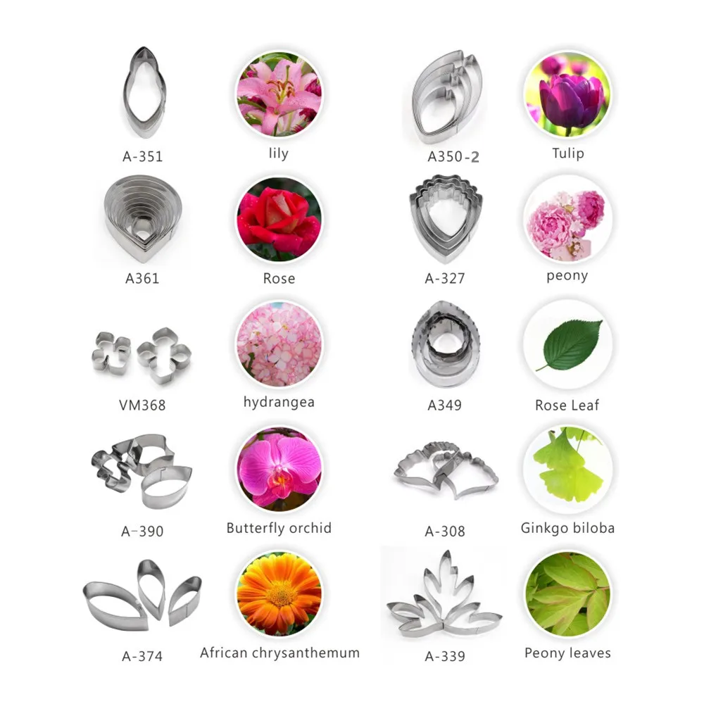 Набор для резки листьев и лепестков цветов из нержавеющей стали форма мастики