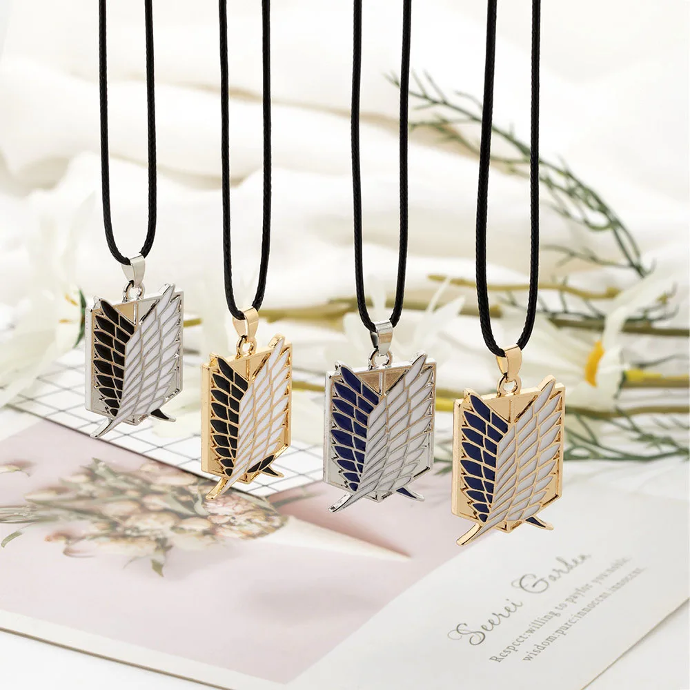 

Anime Attack On Titan Necklace Wings of Liberty Freedom Figure Pendant Fashion Vintage Jewelry Kawaii Scout Legion Kids Toys