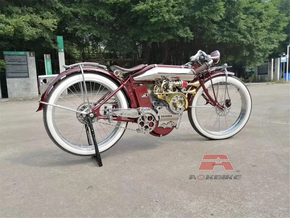 6.5HP мотор 166CC 15 л Бензобак ручной работы Чоппер Велосипед прочный парень на заказ