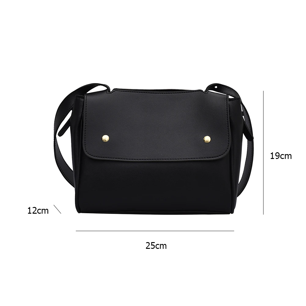 

Fashion Women Solid Color Rivets Handbag Totes Casual PU Leather Messenger Bag Simple Shoulder Satchel Street Travel