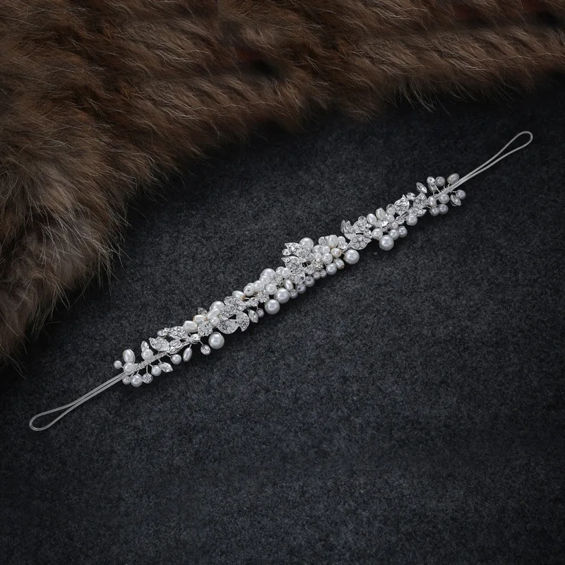 

Korean Style Dress Accessories Imitation Pearl Headbands Rhinestone Headwear Bridal Crystal Headpiece