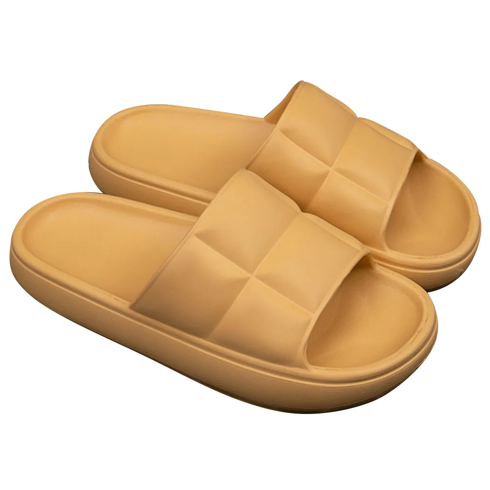 Women Indoor Home Bread Slippers Summer Non-Slip Light Shoes Yellow Couple Soft Bottom Sandals Flat Shoes Flip Flops