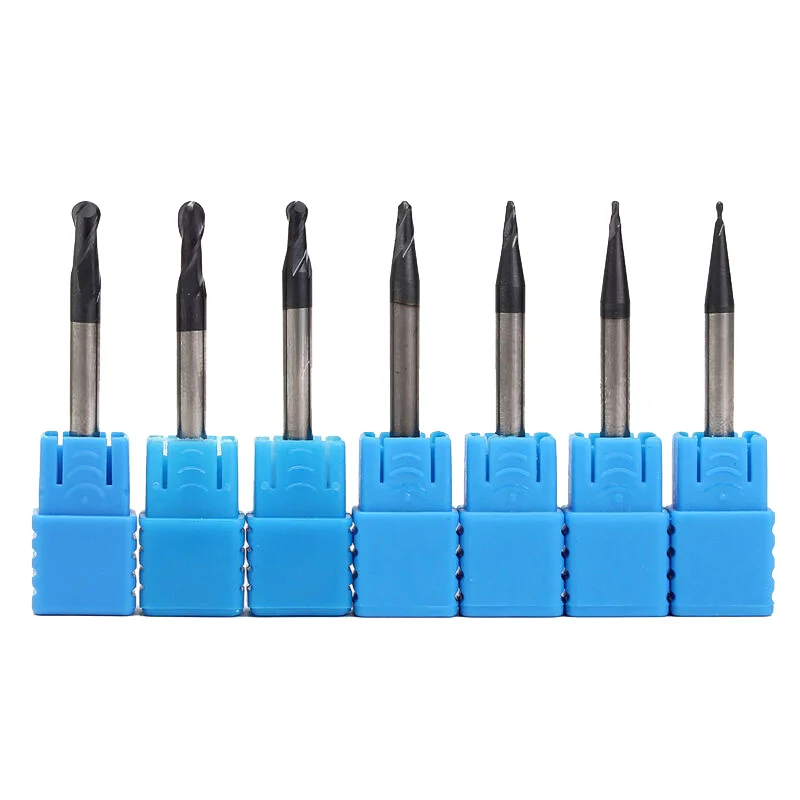 

7x Ball Nose End Mill Engraving CNC Metalworking 2 Flutes Drill Bit Tool Parts
