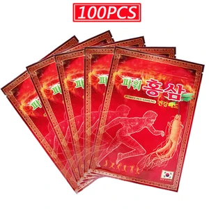 100 шт., корейский красный женьшень, медицинский пластырь, облегчающий артрит шеиногплечмышечных болевых палочек, массаж тела
