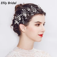 efily handmade pearl headband for women crystal bridal wedding hair accessories party jewelry bride headpiece bridesmaid gift