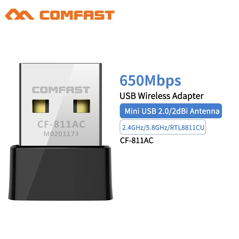 Comfast 650 Мбит/с беспроводной USB Wifi адаптер приемник 2 4 + 5 ГГц 802.11n/g/b/ac сетевая карта