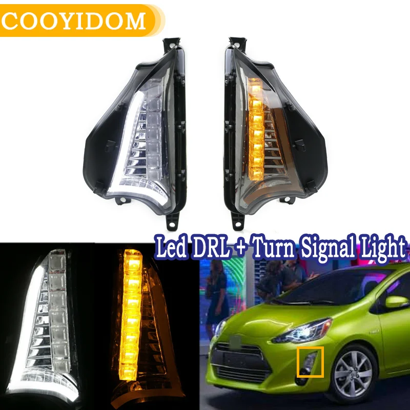 Передние дневные ходовые огни светодиодная угловая лампа для Toyota Prius C 2015-2018