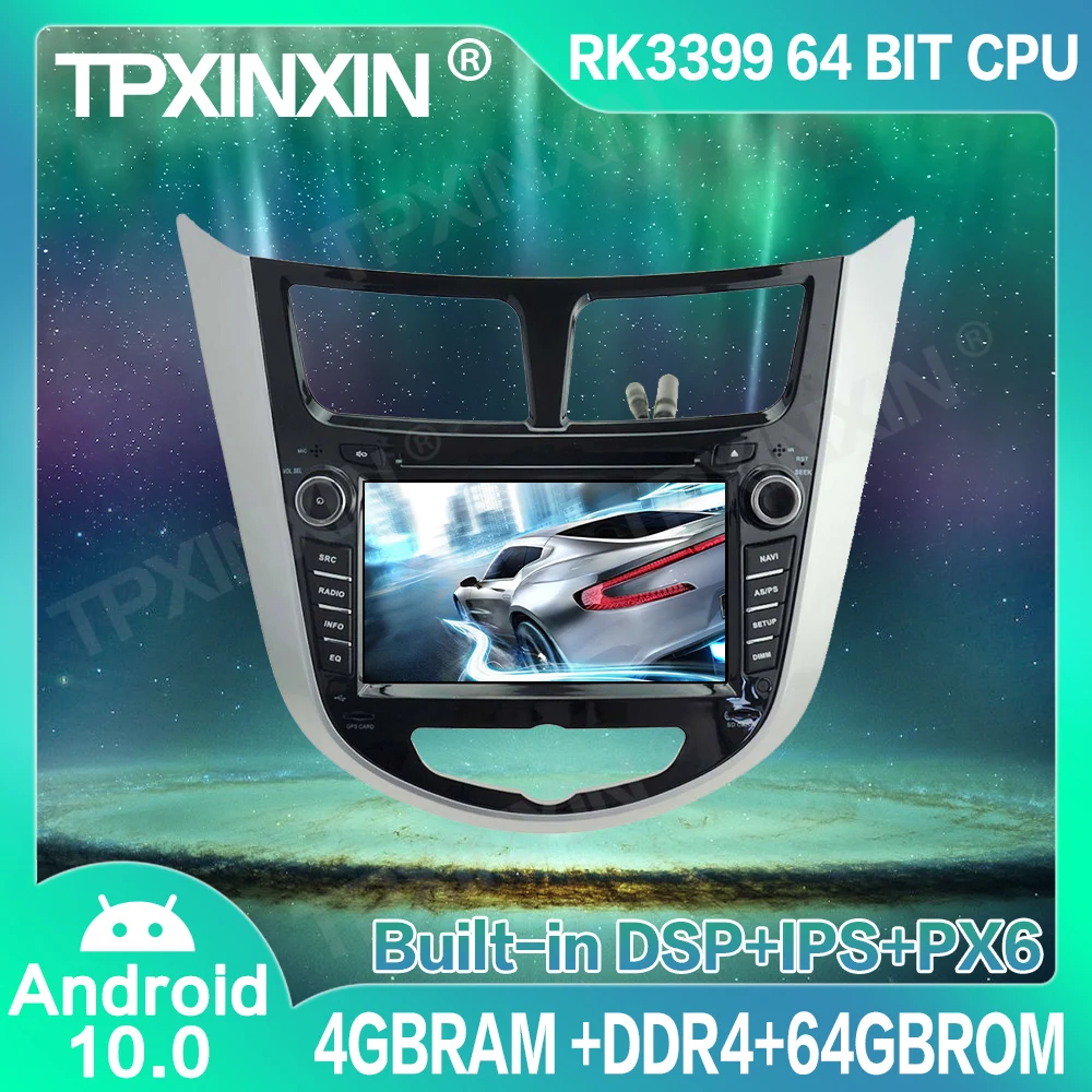 4+64G Android 10.0 For HYUNDAI VERNA ACCENT SOLARIS 2011+ Car GPS Navigation Radio Player Multimedia Tape Recorder |