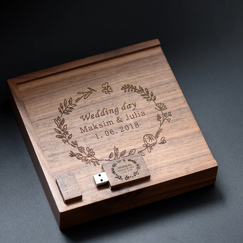 Usb-накопитель JASTER maple деревянный фотоальбом 8 ГБ 16 32 64 Подарочный логотип (170 х 170 35