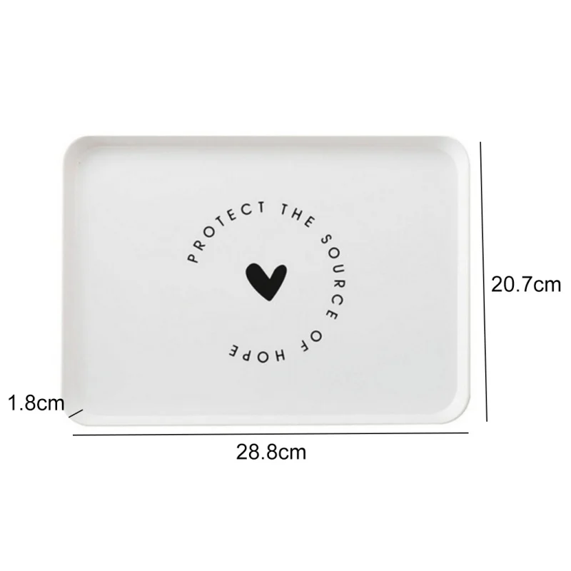 

Plastic Storage Tray Food Fruit Plate Rectangular Household Simple Bread Breakfast Plate Cup Tea Tray Home Dish Tableware