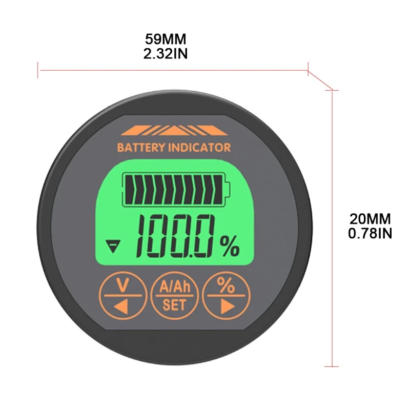

J2FA Battery Capacity Tester TR16 8-80V Waterproof Battery Capacity Tester Voltage Current LCD Display with Memory Function