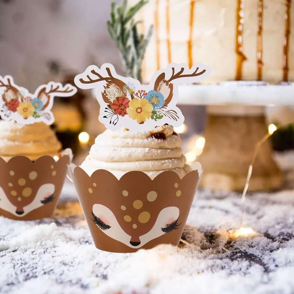 Топпер для торта колпачок обертки пирожных рождественские украшения дома
