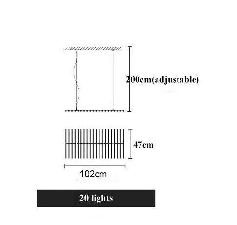 20 heads 65w light 65 Вт, белый, черный, офисный, DIY, рыбья кость, люстра, подвесной светильник, пульт дистанционного управления, 3 светильник, затемняющий, для отеля, Dinging, для гостиной, светодиодный светильник - Цвет абажура: 20 heads 65w light