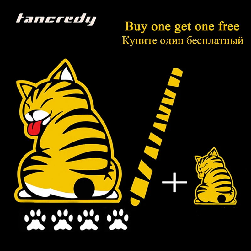 Tancredy Cartoon Funny Moving Tail Cat Stickers Reflective Car and Deacals Window Wiper Decals Rear Windshield Sticker|stickers snoopy|sticker