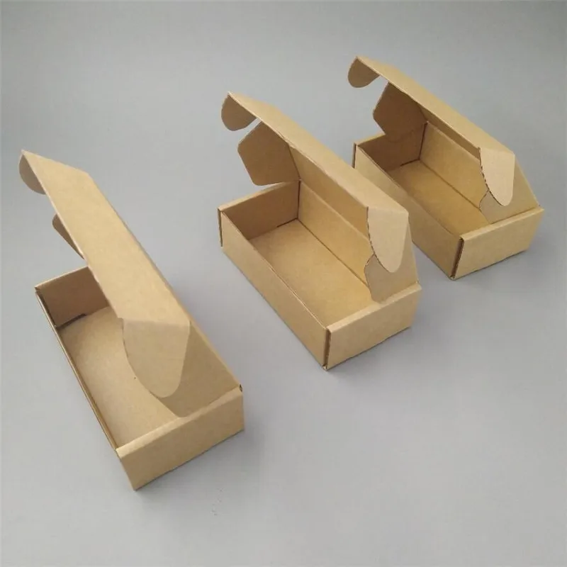 100 шт. 7 см-11 см маленькая коричневая почтовая коробка без рисунка плоская крафт из