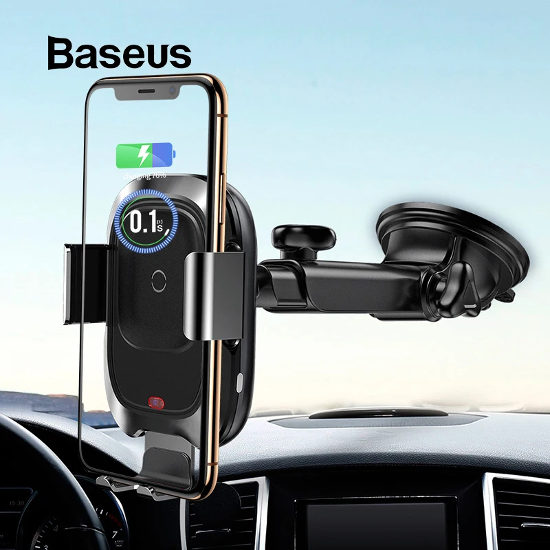 Baseus Беспроводное зарядное устройство Автомобильный держатель для телефона для iPhone Xs Max XR быстрая Беспроводная зарядка для samsung Note9 S9 автомобильный держатель зарядное устройство